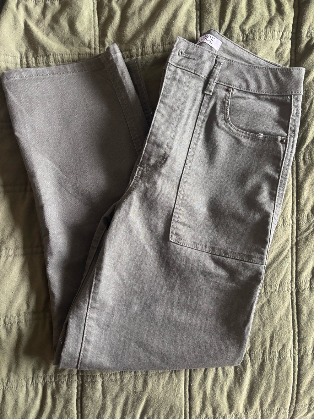 Blue Spice Olive Green Pants with Utility Styling